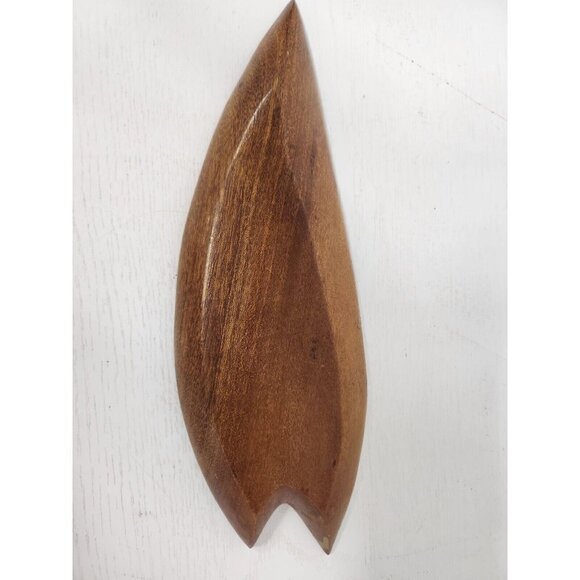 Vintage Handcarved Wood Abstract Floral Design Trinket Dish Decor Mid Century - Picture 5 of 7